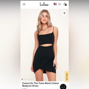 Lulus cutout On The Town Black Cutout Bodycon Dress size medium